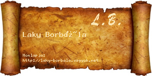 Laky Borbála névjegykártya